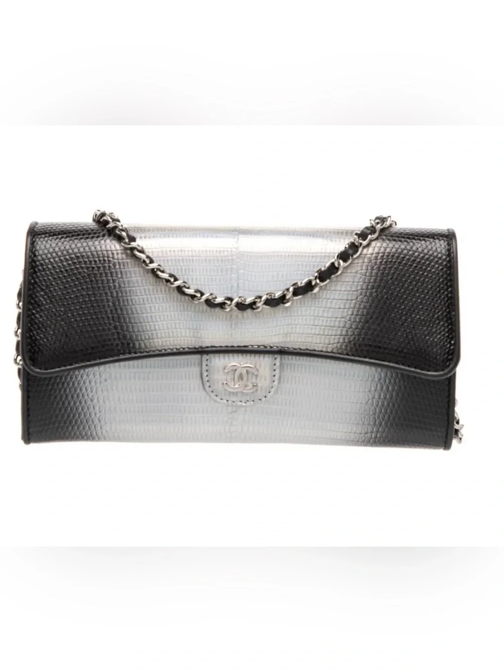 NEW!!! STUNNING! Limited CHANEL Iridescent Ombre Lizard-Texture Chain WOC